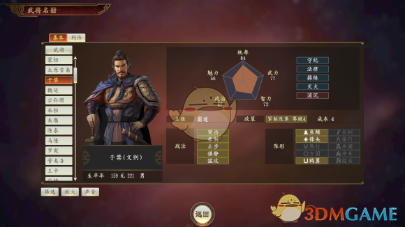 《三国志14》五子于禁武将点评