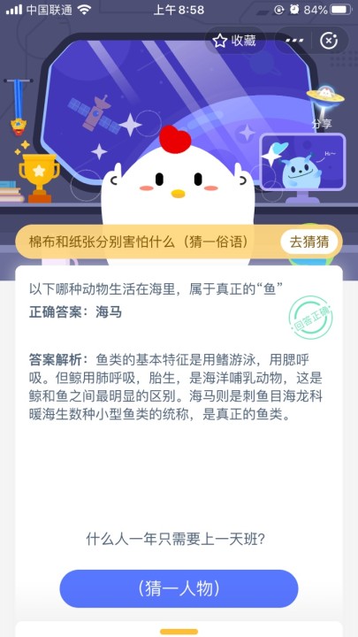 以下哪种动物生活在海里，属于真正的鱼