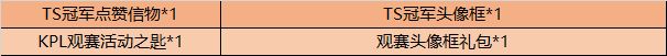 《王者荣耀》TS春季赛夺冠奖励福利内容汇总