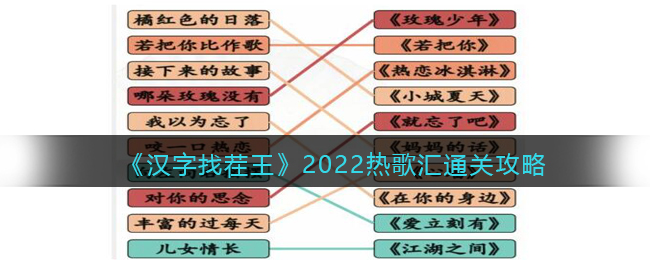 《汉字找茬王》2022热歌汇2022年热歌盘点通关攻略